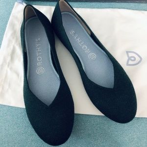 Rothy's Womens Merino Ivy Green Round Toe Comfort Slip On Ballet Flat US 8.5 NWB